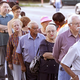 Bush supporters vote in Kendall, FL.
